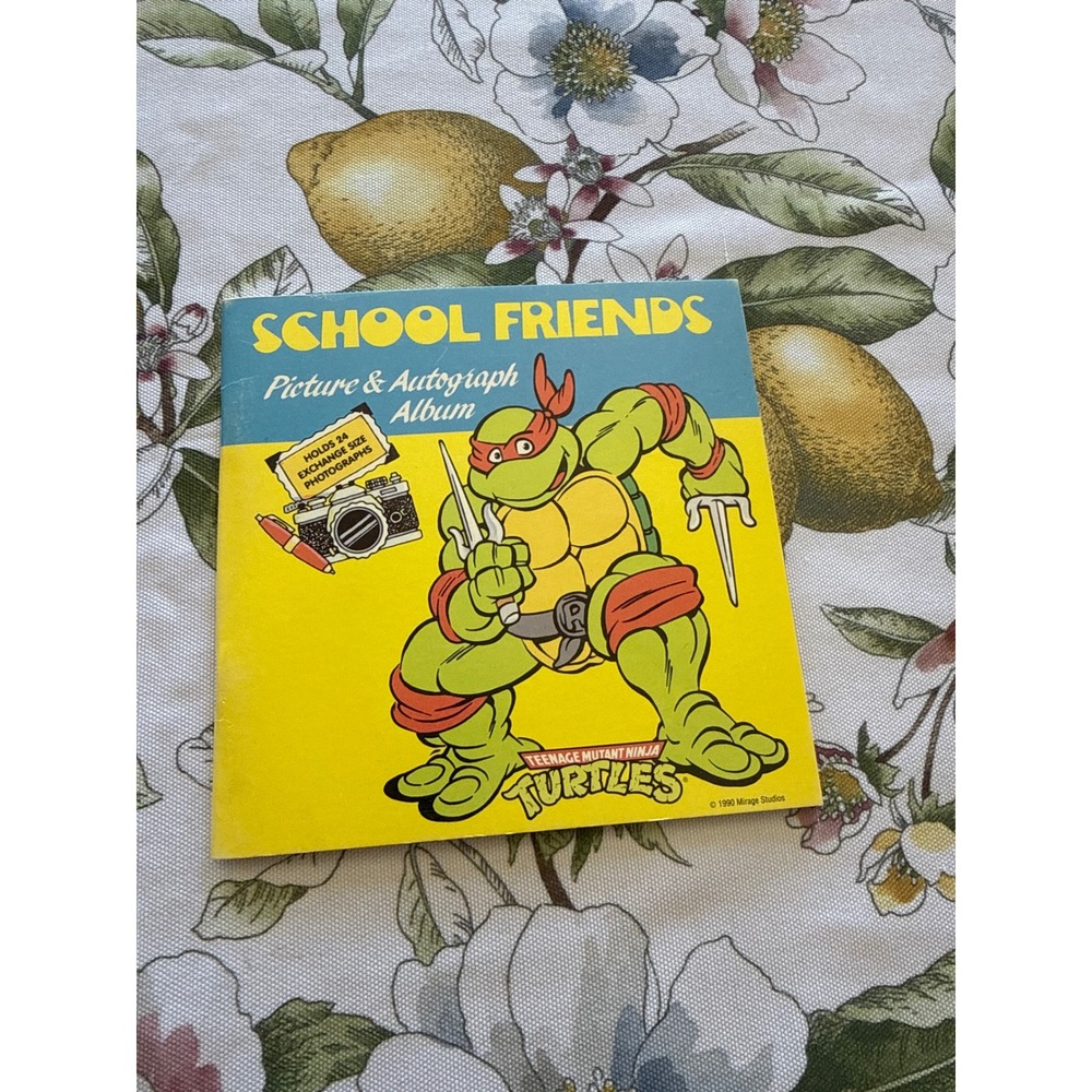 Vintage 1990 TMNT School Friends Picture Autograph Album Raphael Mirage Studios